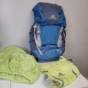 Gregory Maven 65L Backpack Blue Womens XS/S Internal Frame Hiking Pack Raincover